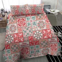 Mele Kalikimaka Hawaii Christmas Bedding Set Ulaula Seamless Floral Motif LT9 - Polynesian Pride