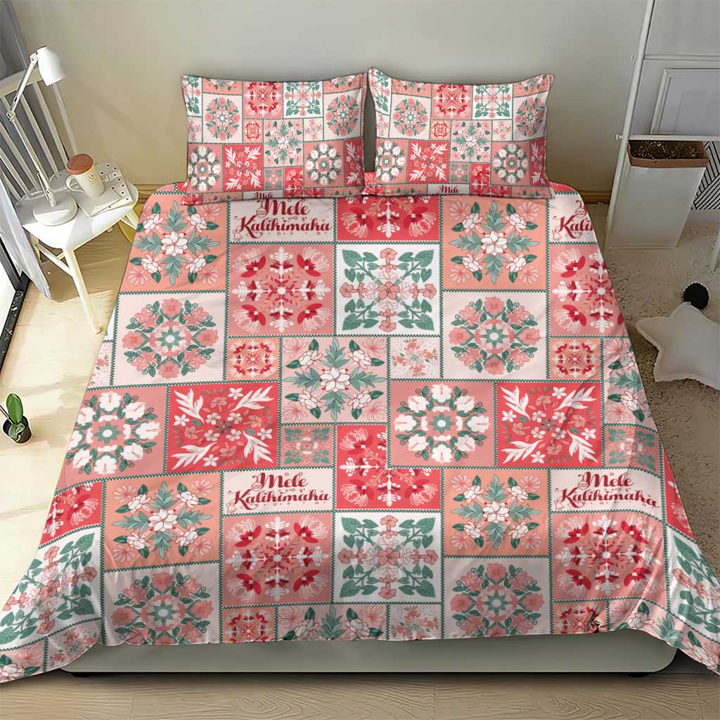 Mele Kalikimaka Hawaii Christmas Bedding Set Ulaula Seamless Floral Motif LT9 - Polynesian Pride