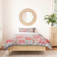Mele Kalikimaka Hawaii Christmas Bedding Set Ulaula Seamless Floral Motif LT9 - Polynesian Pride