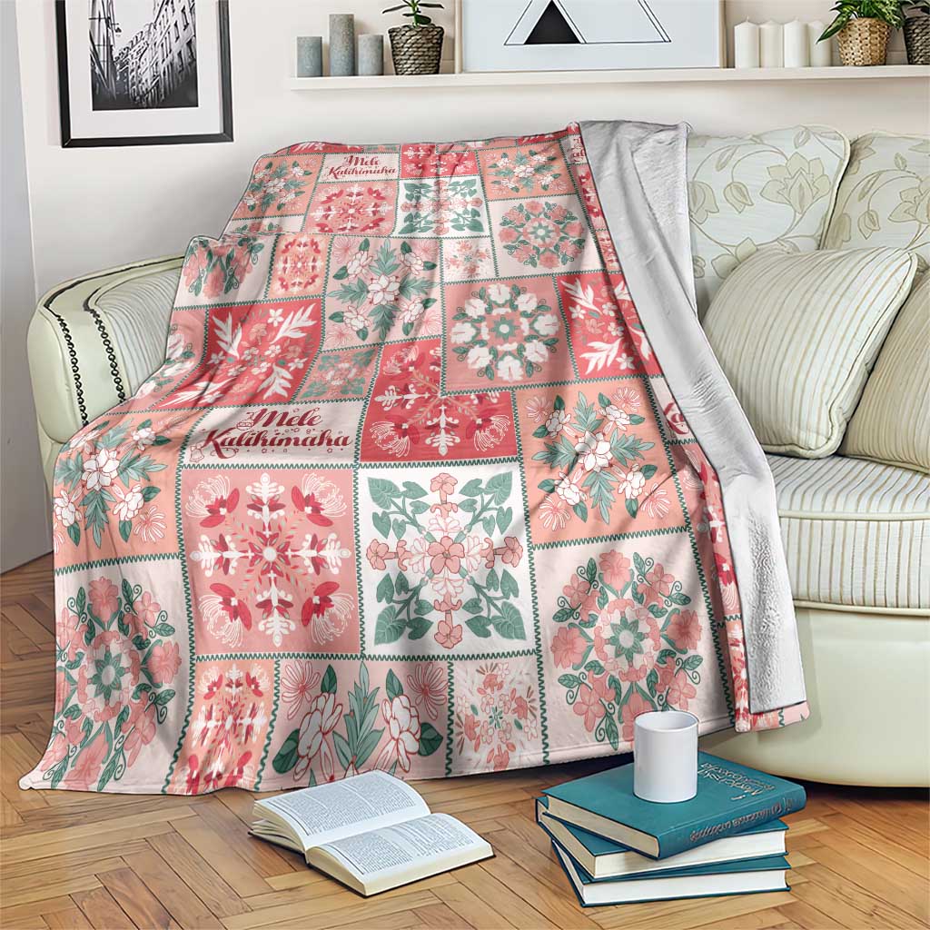 Mele Kalikimaka Hawaii Christmas Blanket Ulaula Seamless Floral Motif LT9 Red - Polynesian Pride