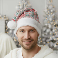 Mele Kalikimaka Hawaii Christmas Santa Hat Ulaula Seamless Floral Motif LT9 - Polynesian Pride