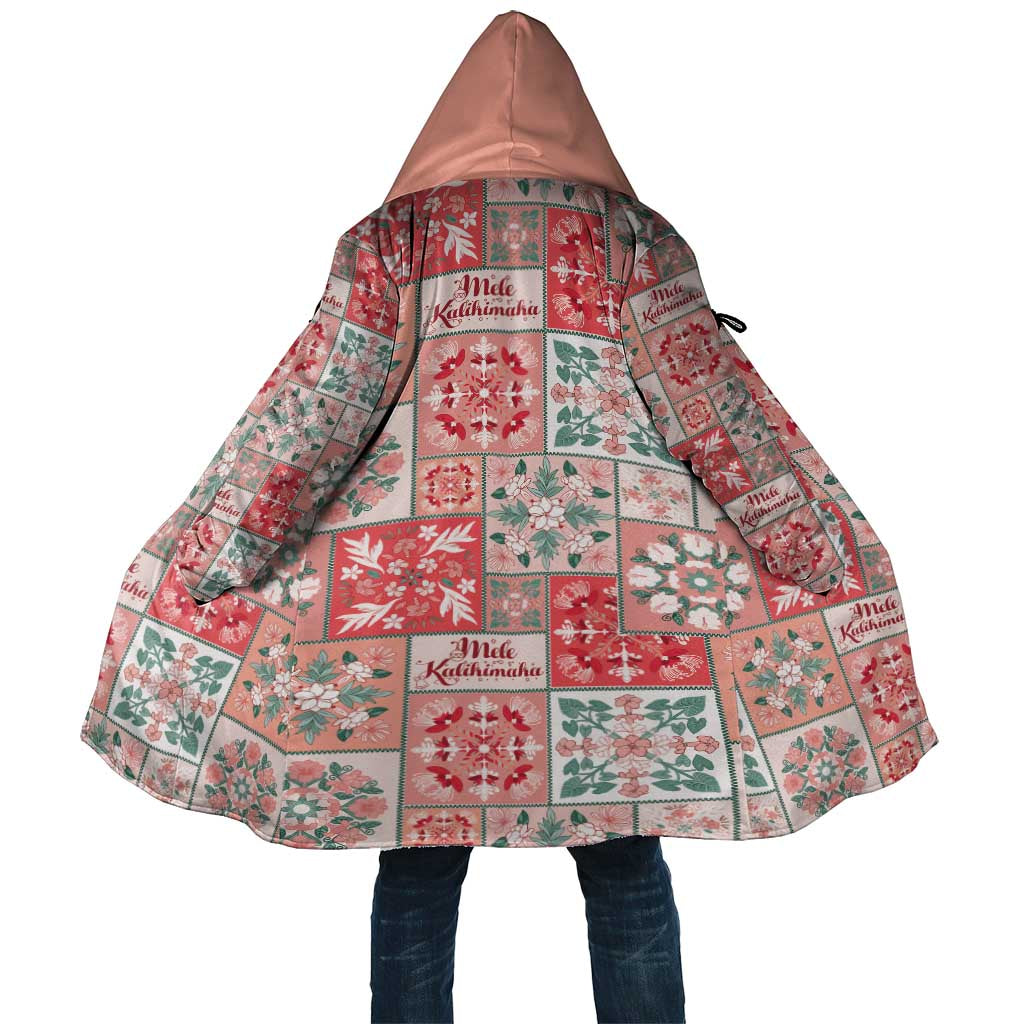 Mele Kalikimaka Hawaii Christmas Cloak Ulaula Seamless Floral Motif LT9 Unisex Red - Polynesian Pride
