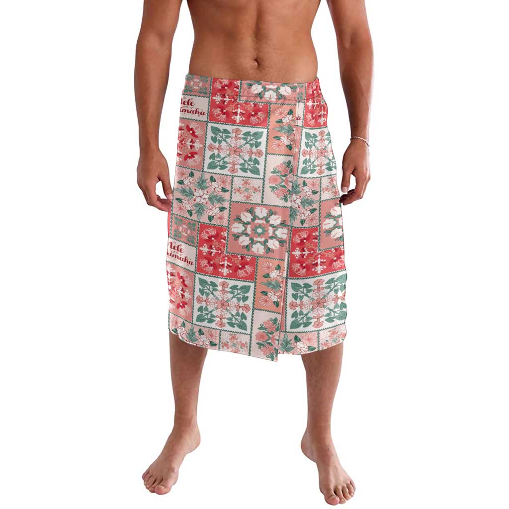 Mele Kalikimaka Hawaii Christmas Lavalava Ulaula Seamless Floral Motif LT9 Red - Polynesian Pride