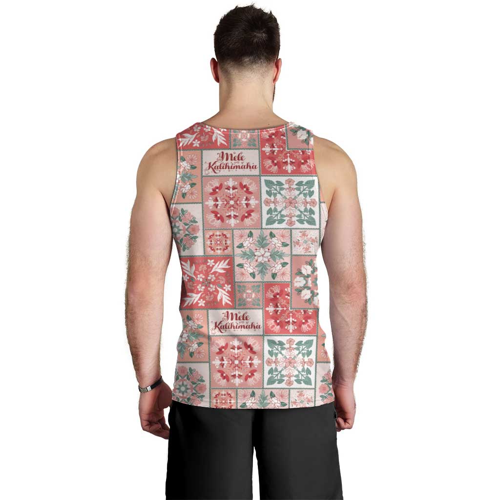 Mele Kalikimaka Hawaii Christmas Men Tank Top Ulaula Seamless Floral Motif LT9 - Polynesian Pride