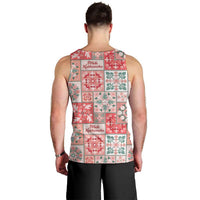 Mele Kalikimaka Hawaii Christmas Men Tank Top Ulaula Seamless Floral Motif LT9 - Polynesian Pride