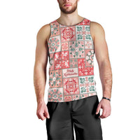 Mele Kalikimaka Hawaii Christmas Men Tank Top Ulaula Seamless Floral Motif LT9 - Polynesian Pride