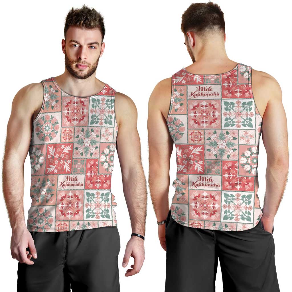 Mele Kalikimaka Hawaii Christmas Men Tank Top Ulaula Seamless Floral Motif LT9 - Polynesian Pride
