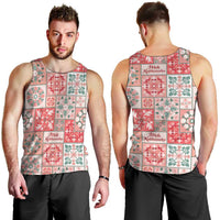 Mele Kalikimaka Hawaii Christmas Men Tank Top Ulaula Seamless Floral Motif LT9 - Polynesian Pride
