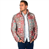 Mele Kalikimaka Hawaii Christmas Padded Jacket Ulaula Seamless Floral Motif LT9 - Polynesian Pride