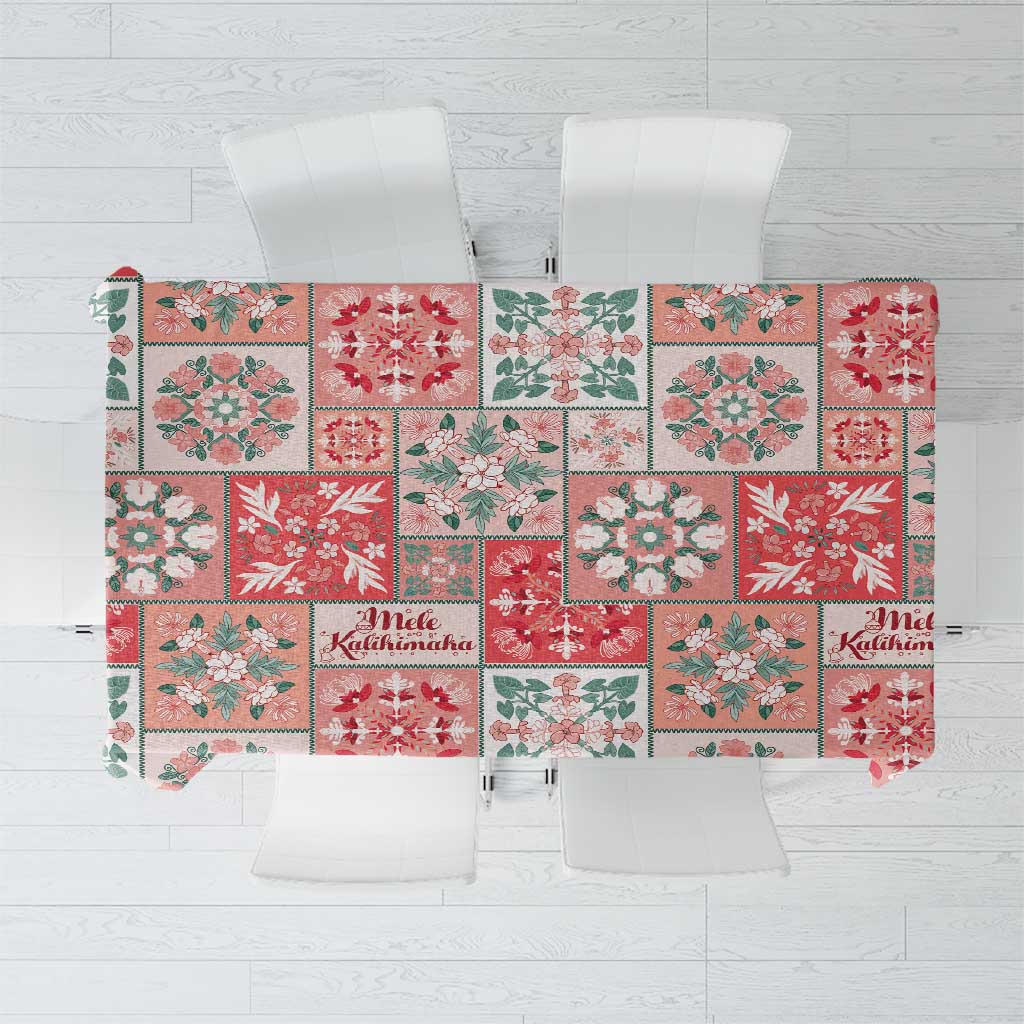 Mele Kalikimaka Hawaii Christmas Tablecloth Ulaula Seamless Floral Motif LT9 Red - Polynesian Pride