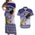 American Samoa Bald Eagle Couples Matching Off Shoulder Maxi Dress and Hawaiian Shirt Polynesian Tropical Flowers