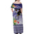 American Samoa Bald Eagle Family Matching Off Shoulder Maxi Dress and Hawaiian Shirt Polynesian Tropical Flowers