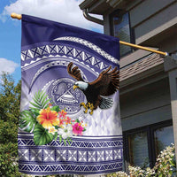American Samoa Bald Eagle Garden Flag Polynesian Tropical Flowers LT9 - Polynesian Pride