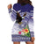 American Samoa Bald Eagle Hoodie Dress Polynesian Tropical Flowers