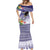 American Samoa Bald Eagle Mermaid Dress Polynesian Tropical Flowers