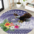 American Samoa Bald Eagle Round Carpet Polynesian Tropical Flowers