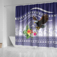 American Samoa Bald Eagle Shower Curtain Polynesian Tropical Flowers LT9 - Polynesian Pride