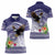 American Samoa Bald Eagle Women Polo Shirt Polynesian Tropical Flowers