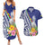 New Caledonia Kagu Bird Couples Matching Summer Maxi Dress and Hawaiian Shirt Polynesian Tropical Flowers