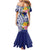 New Caledonia Kagu Bird Family Matching Mermaid Dress and Hawaiian Shirt Polynesian Tropical Flowers