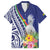 New Caledonia Kagu Bird Family Matching Puletasi and Hawaiian Shirt Polynesian Tropical Flowers