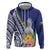 New Caledonia Kagu Bird Hoodie Polynesian Tropical Flowers