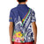 New Caledonia Kagu Bird Kid Polo Shirt Polynesian Tropical Flowers