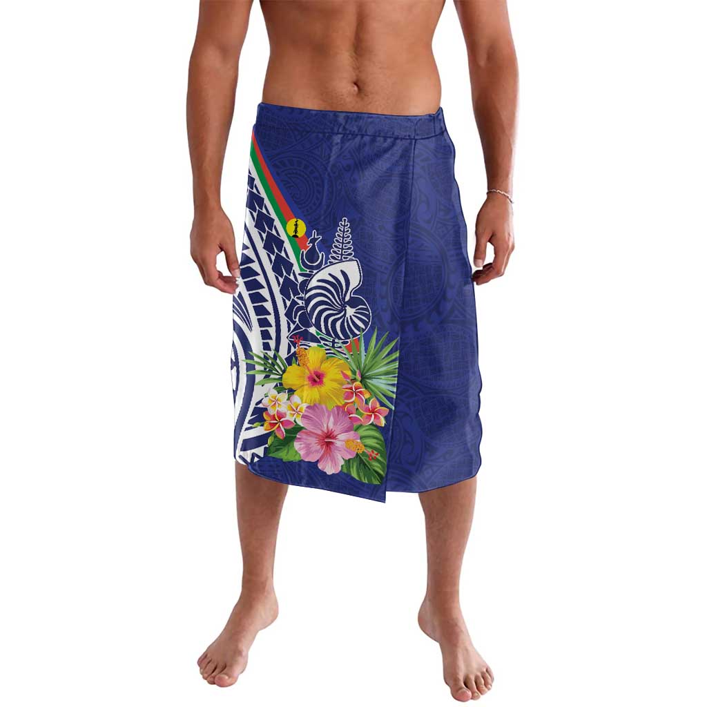New Caledonia Kagu Bird Lavalava Polynesian Tropical Flowers LT9 Blue - Polynesian Pride