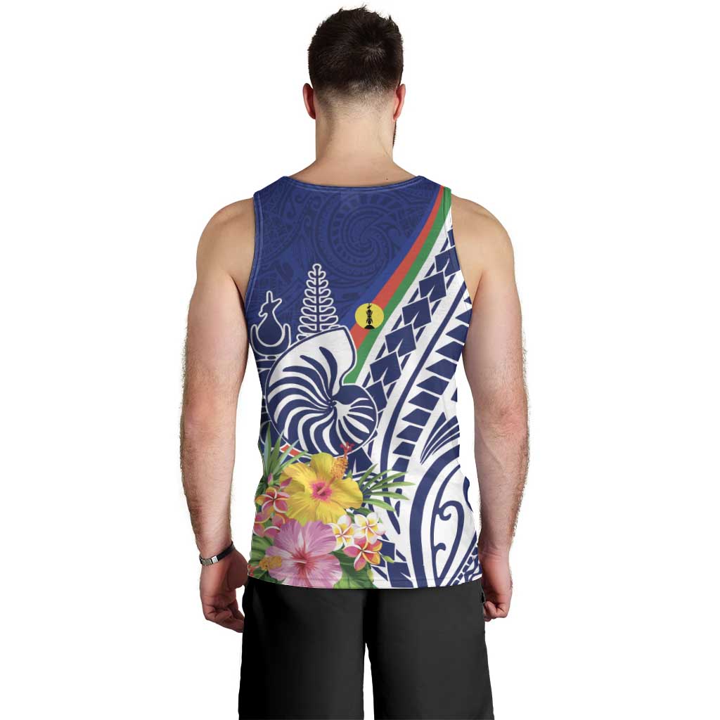 New Caledonia Kagu Bird Men Tank Top Polynesian Tropical Flowers LT9 - Polynesian Pride