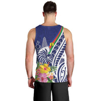 New Caledonia Kagu Bird Men Tank Top Polynesian Tropical Flowers LT9 - Polynesian Pride