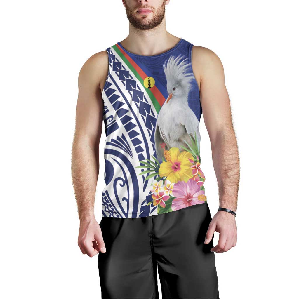 New Caledonia Kagu Bird Men Tank Top Polynesian Tropical Flowers LT9 - Polynesian Pride