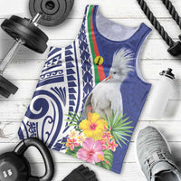 New Caledonia Kagu Bird Men Tank Top Polynesian Tropical Flowers LT9 - Polynesian Pride