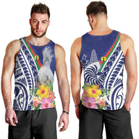 New Caledonia Kagu Bird Men Tank Top Polynesian Tropical Flowers LT9 - Polynesian Pride