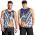 New Caledonia Kagu Bird Men Tank Top Polynesian Tropical Flowers