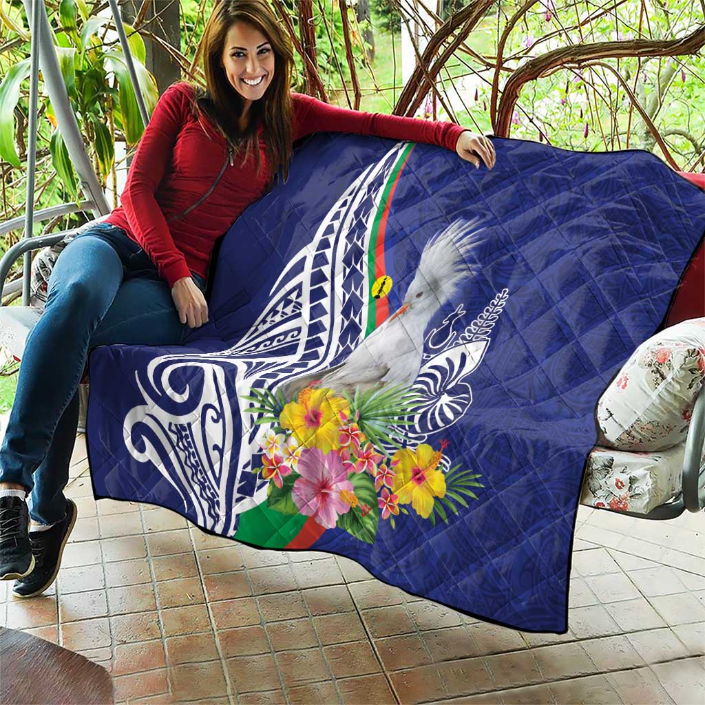 New Caledonia Kagu Bird Quilt Polynesian Tropical Flowers LT9 - Polynesian Pride