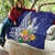 New Caledonia Kagu Bird Quilt Polynesian Tropical Flowers