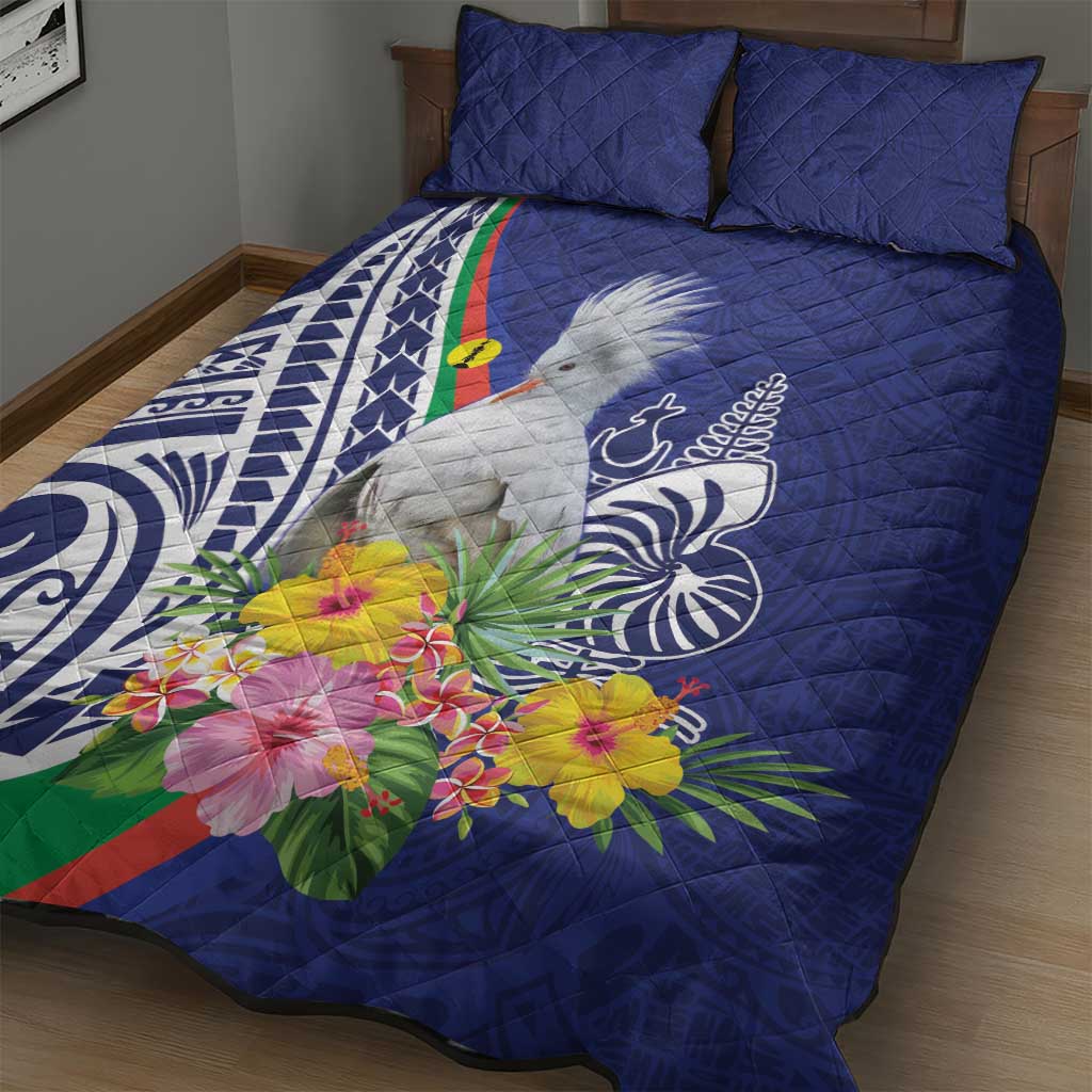 New Caledonia Kagu Bird Quilt Bed Set Polynesian Tropical Flowers LT9 - Polynesian Pride