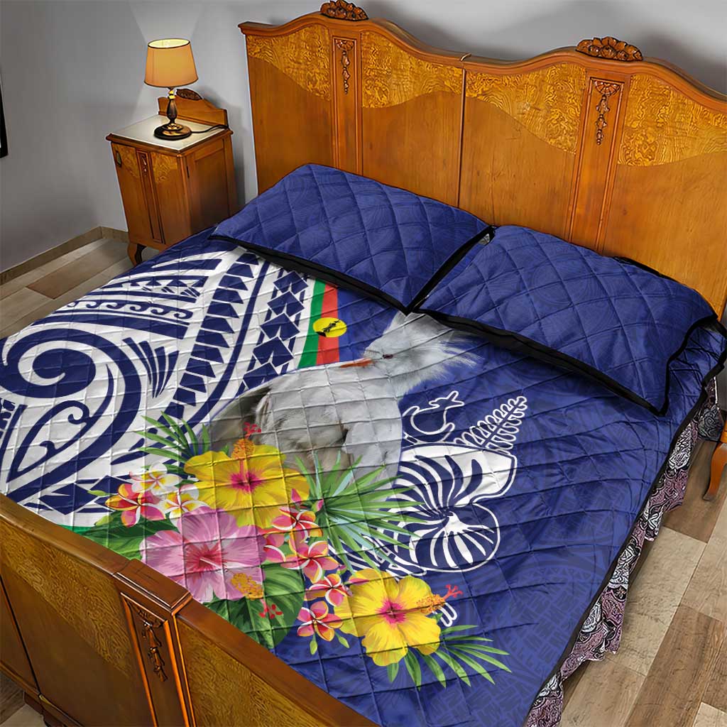 New Caledonia Kagu Bird Quilt Bed Set Polynesian Tropical Flowers LT9 - Polynesian Pride