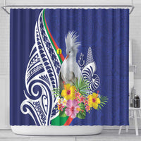 New Caledonia Kagu Bird Shower Curtain Polynesian Tropical Flowers LT9 - Polynesian Pride