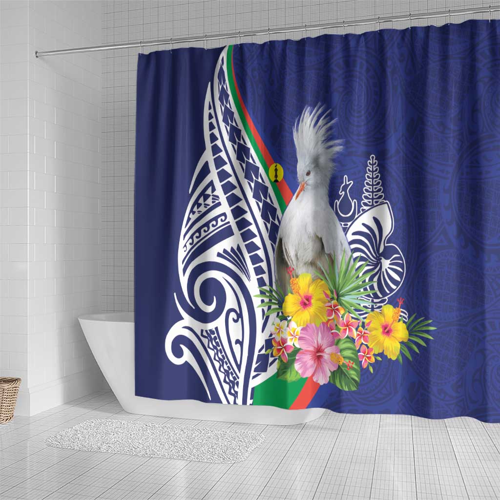 New Caledonia Kagu Bird Shower Curtain Polynesian Tropical Flowers LT9 - Polynesian Pride