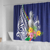 New Caledonia Kagu Bird Shower Curtain Polynesian Tropical Flowers LT9 - Polynesian Pride
