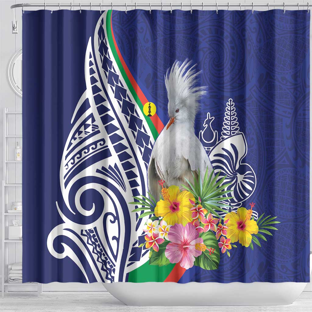 New Caledonia Kagu Bird Shower Curtain Polynesian Tropical Flowers LT9 - Polynesian Pride