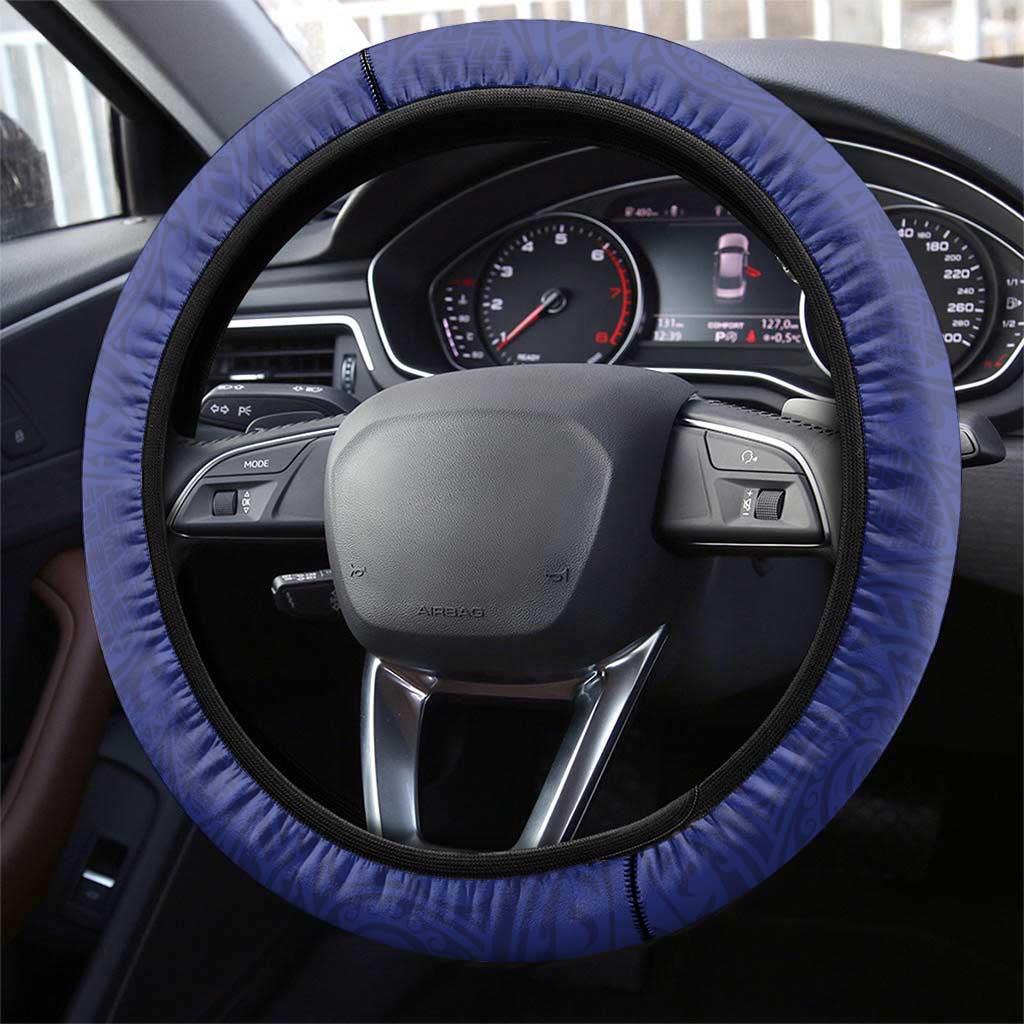 New Caledonia Kagu Bird Steering Wheel Cover Polynesian Tropical Flowers LT9 - Polynesian Pride
