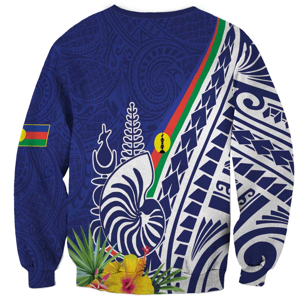New Caledonia Kagu Bird Sweatshirt Polynesian Tropical Flowers LT9 - Polynesian Pride