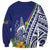 New Caledonia Kagu Bird Sweatshirt Polynesian Tropical Flowers