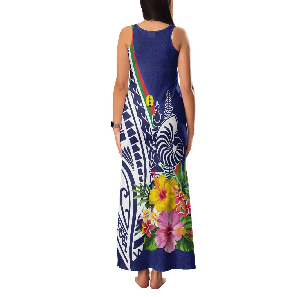 New Caledonia Kagu Bird Tank Maxi Dress Polynesian Tropical Flowers LT9 - Polynesian Pride