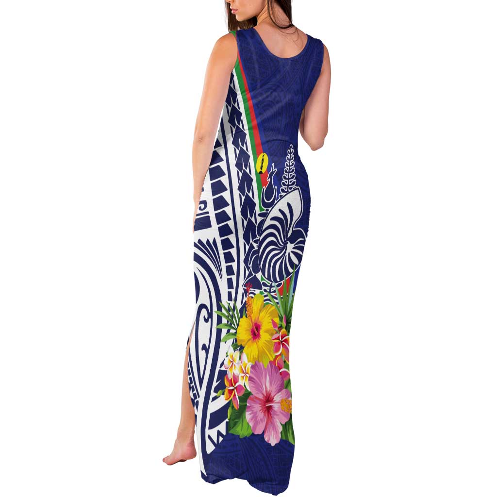New Caledonia Kagu Bird Tank Maxi Dress Polynesian Tropical Flowers LT9 - Polynesian Pride