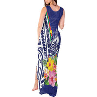 New Caledonia Kagu Bird Tank Maxi Dress Polynesian Tropical Flowers LT9 - Polynesian Pride