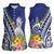 New Caledonia Kagu Bird Women Sleeveless Polo Shirt Polynesian Tropical Flowers