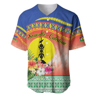 New Caledonia Nautilus Shell Baseball Jersey Polynesian Tropical Flowers LT9 Red - Polynesian Pride